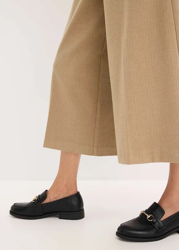 Broek met visgraatpatroon in wollook, bonprix