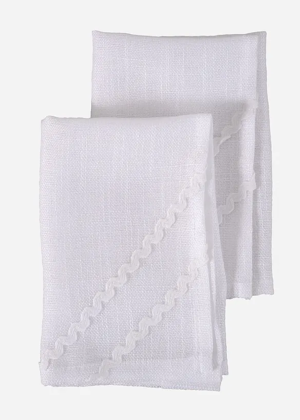 Stoffen servetten met decoratieve bies (set van 2), bonprix
