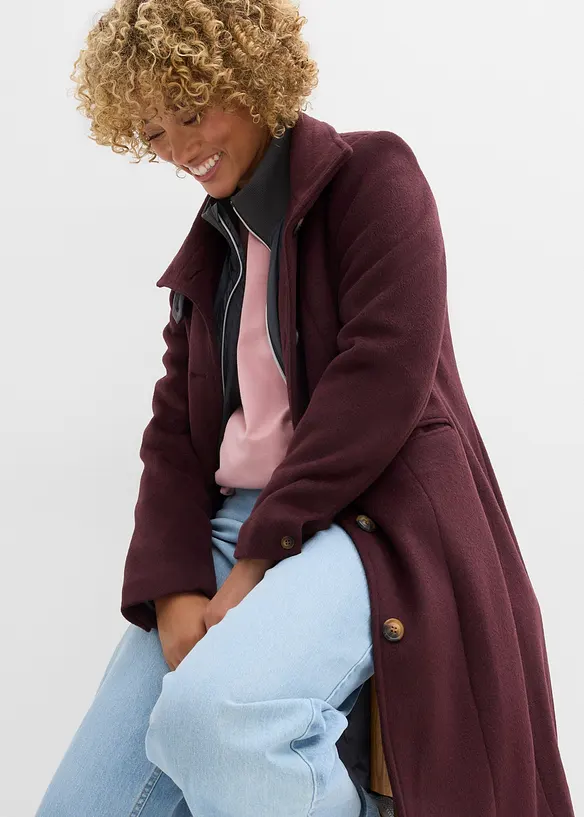 Lange winterjas in layerlook, bonprix
