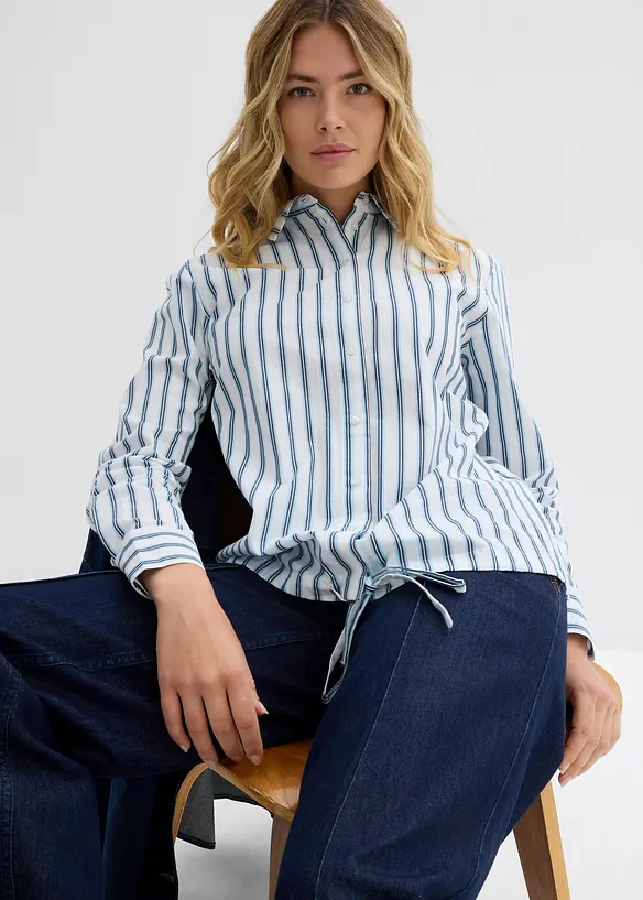 Oversized blouse van katoen, bonprix
