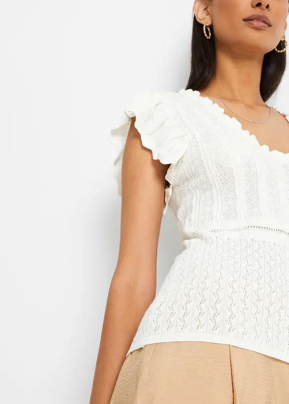 Gebreid shirt in een zachte viscosemix, bonprix