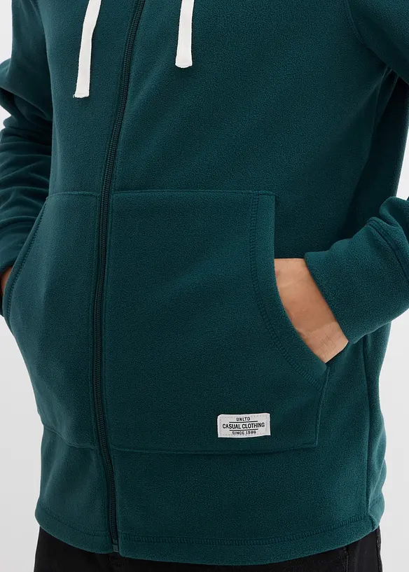 Fleece vest met capuchon, bonprix