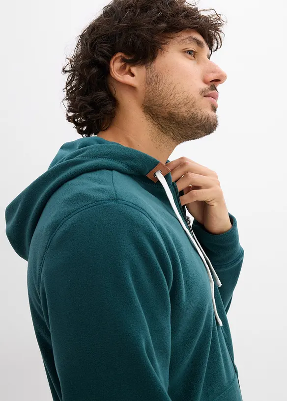 Fleece vest met capuchon, bonprix