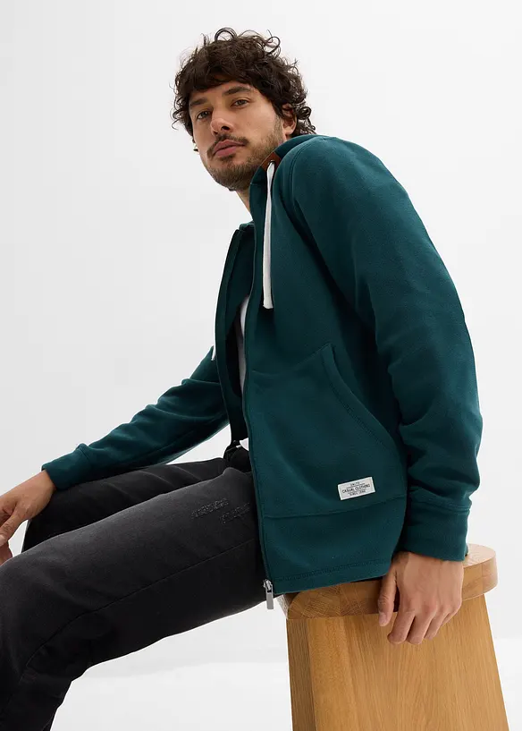 Fleece vest met capuchon, bonprix