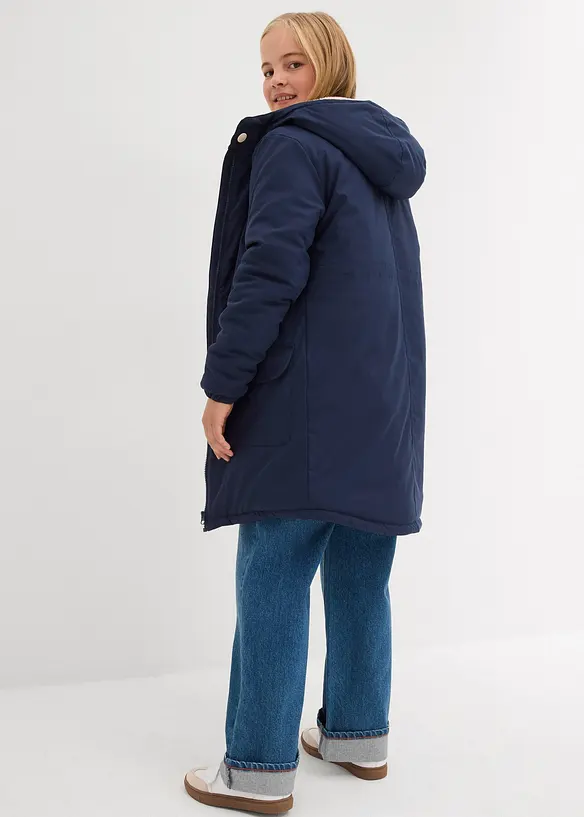 Waterafstotende lange winterjas met teddy voering, bonprix