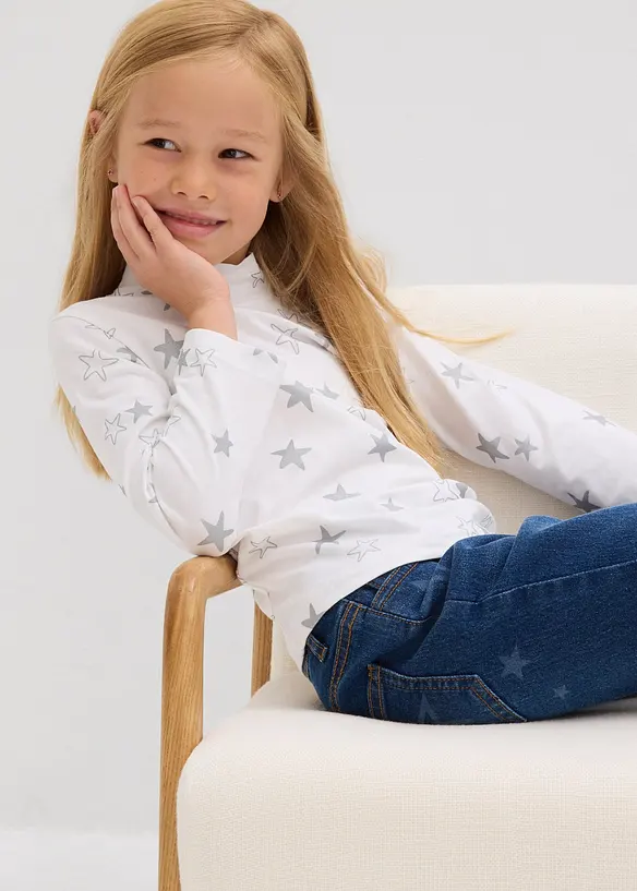 Longsleeve met elastisch biologisch katoen (set van 2), bonprix