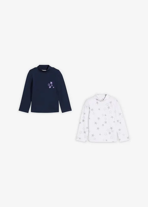 Longsleeve met elastisch biologisch katoen (set van 2), bonprix