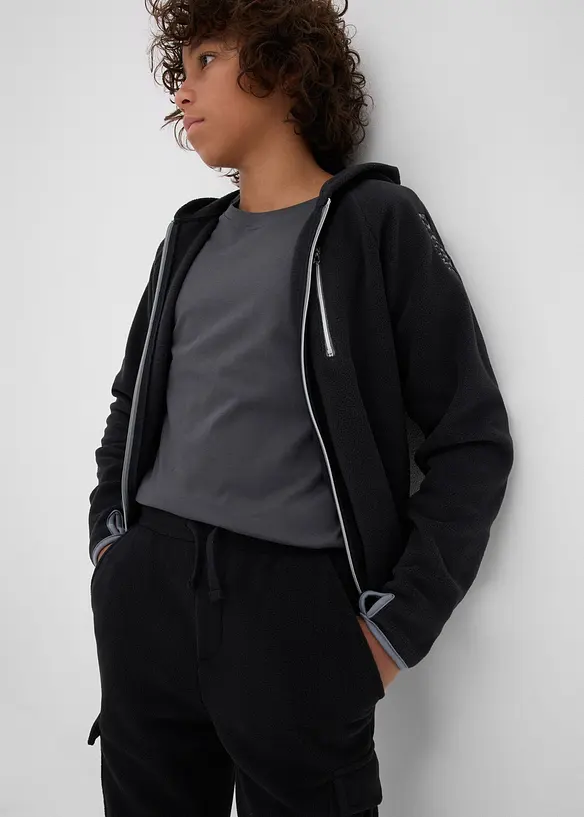 Fleece cargo broek, regular fit, bonprix