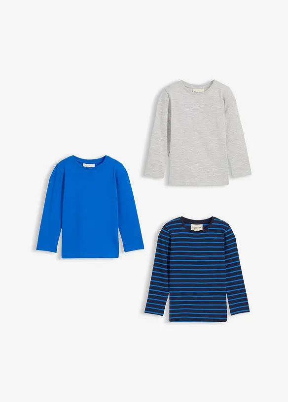 Longsleeve met biologisch katoen (set van 3), bonprix