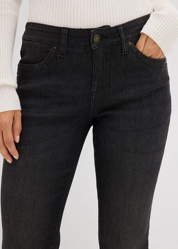 Stretch jeans mid waist, straight, bonprix