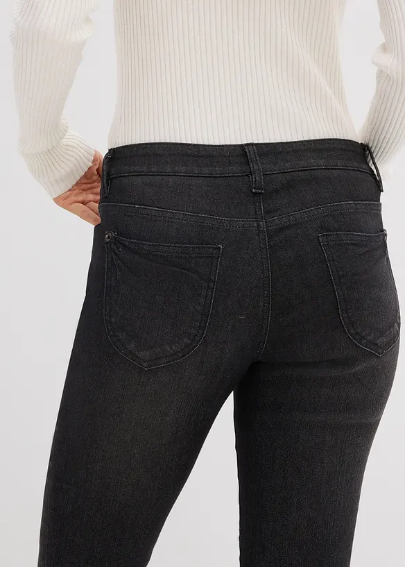 Stretch jeans mid waist, straight, bonprix