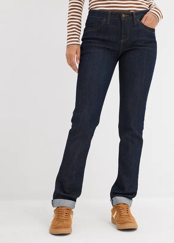 Stretch jeans mid waist, straight, bonprix