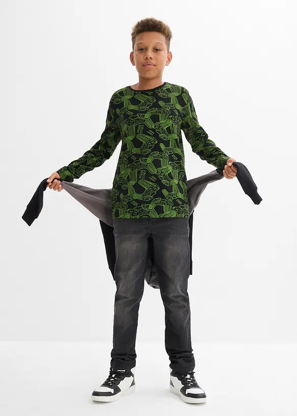 Longsleeve van zachte biologische katoenmix (set van 3), bonprix