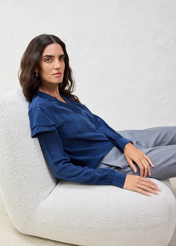 Blouse met zijde, bonprix