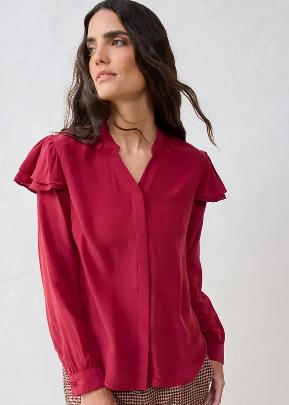 Blouse met zijde, bonprix