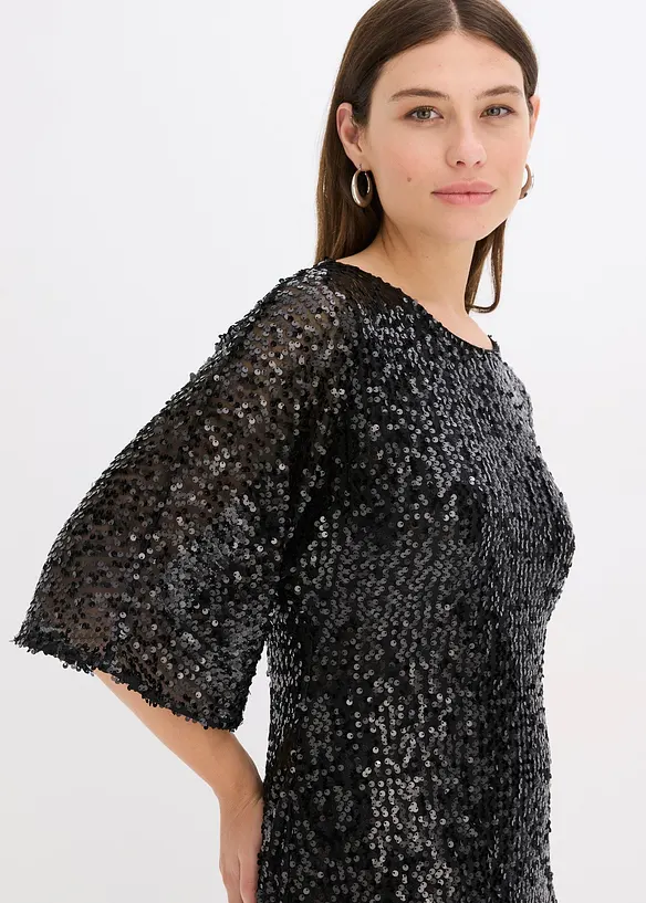 Oversized paillettenjurk, bonprix