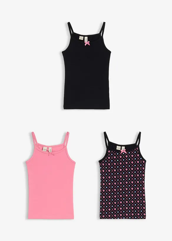 Top met zacht biologisch katoen (set van 3), bonprix