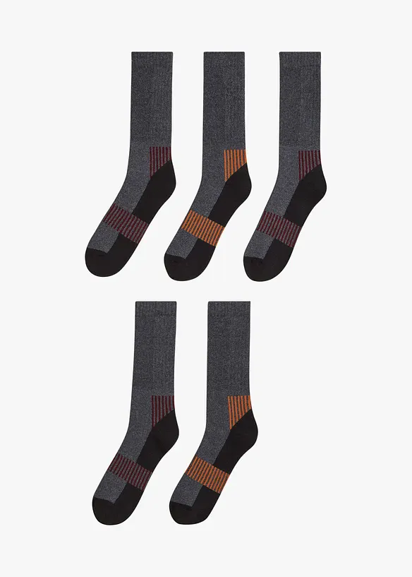 Thermo tennissokken (5 paar) met frotté binnenin, bonprix