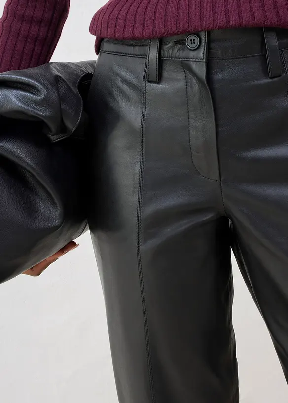 Leren broek van lamsnappa, bonprix