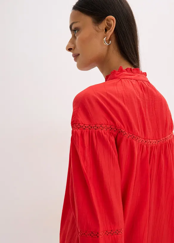 Blouse met strik van fijne viscosemix, bonprix
