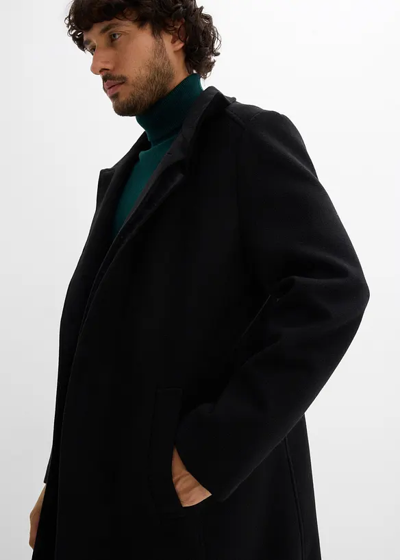 Korte coat in wollen look, bonprix