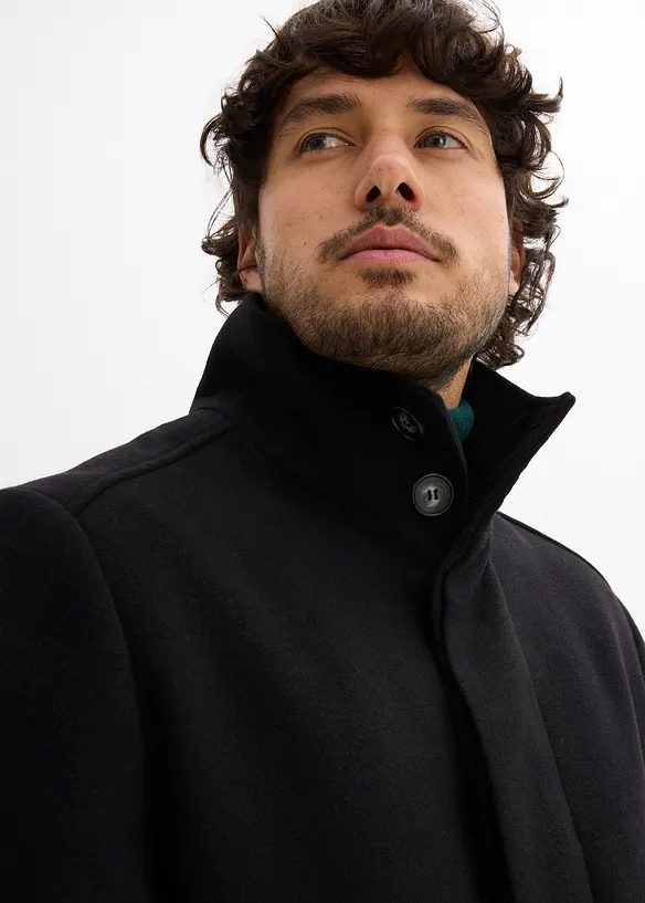 Korte coat in wollen look, bonprix