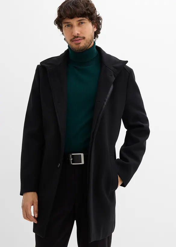 Korte coat in wollen look, bonprix