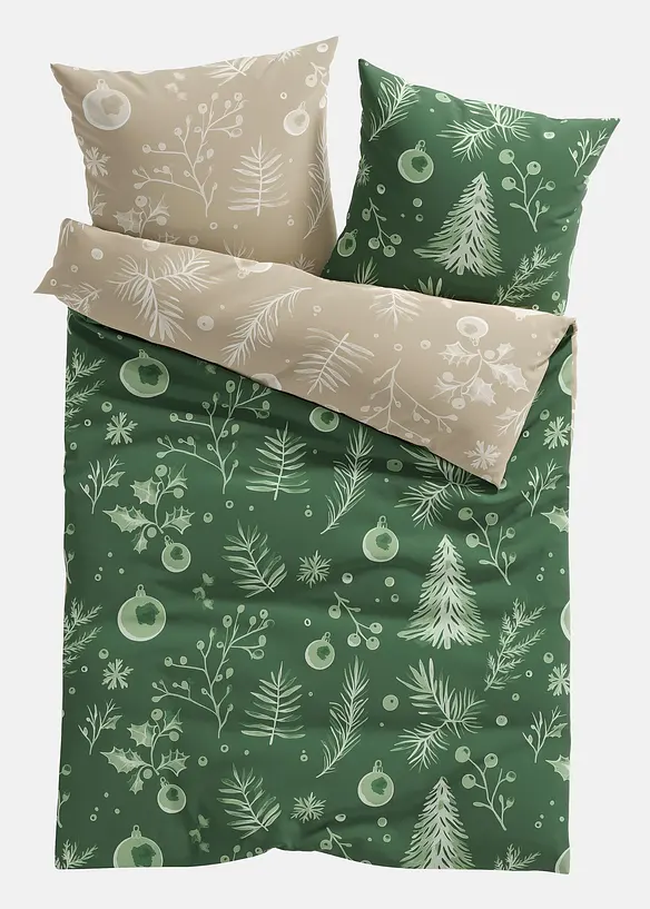 Dekbedovertrek met gebloemd kerstmotief, bonprix