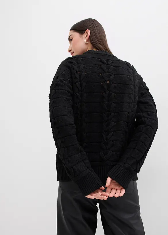 Grof gebreide trui met vlechtpatroon, bonprix