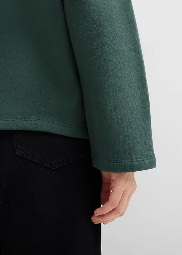 Sweater van biologisch katoen met gebreide polokraag, bonprix