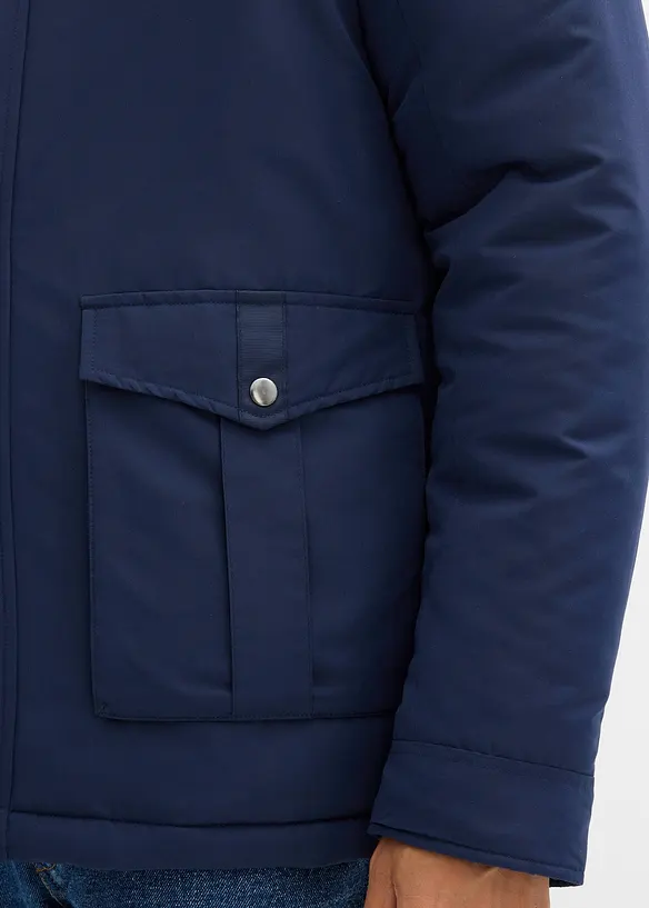 Gewatteerde winterjas met corduroy kraag, bonprix