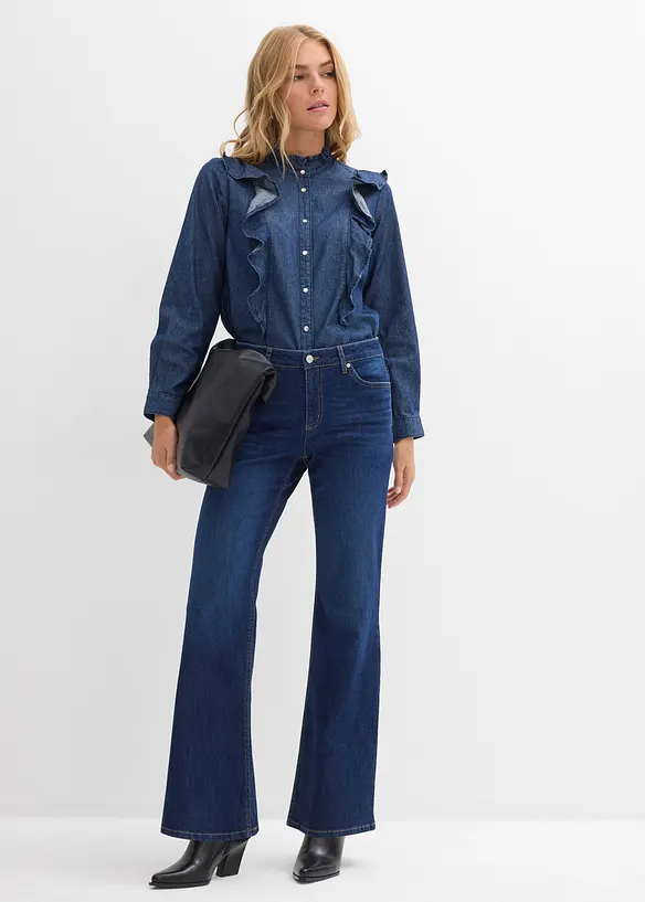 Flared jeans mid waist, bonprix