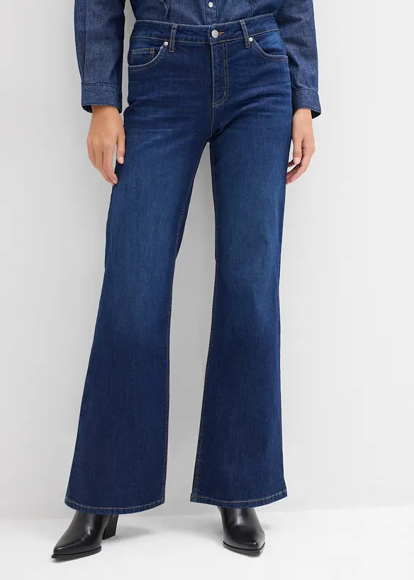 Flared jeans mid waist, bonprix