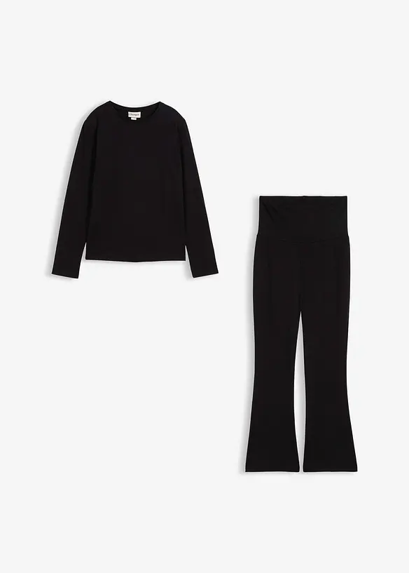 Longsleeve en jersey broek (2-dlg. set), bonprix