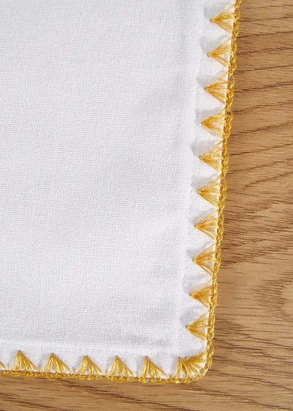 Placemats van biologisch katoen met glanzend borduursel (set van 2), bonprix