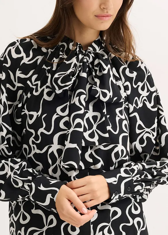 Blouse met strik, bonprix