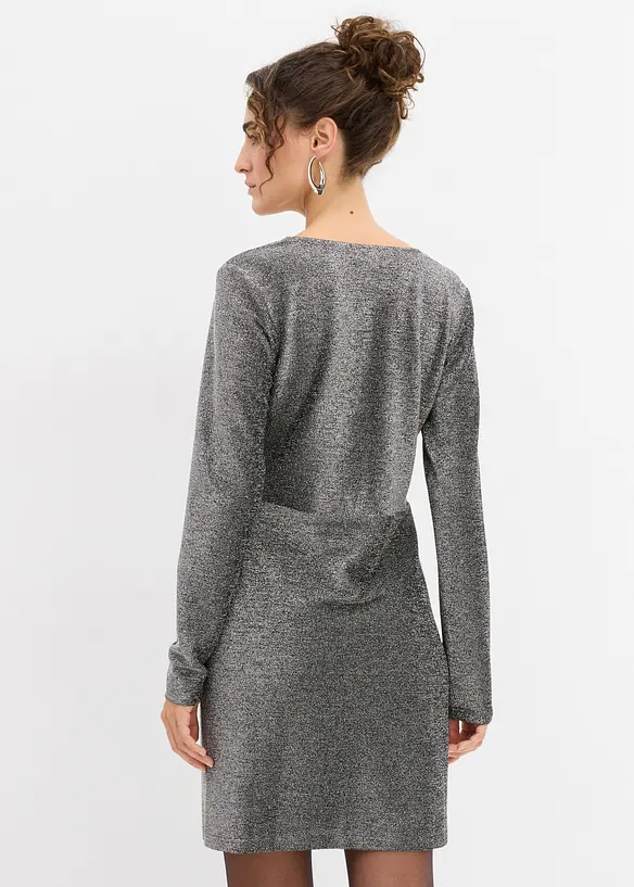 Glanzende mini jurk met een strikkoord, bonprix