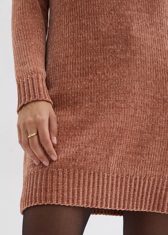 Gebreide oversized jurk van chenille, bonprix