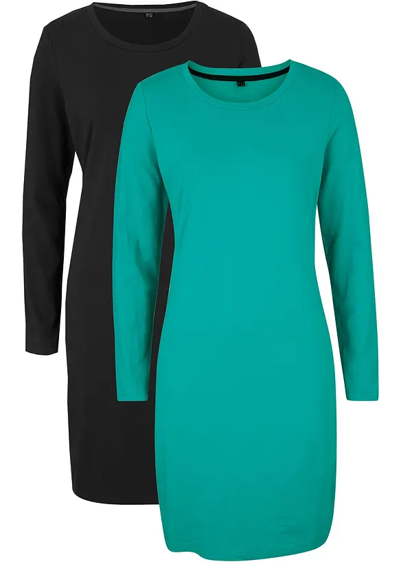 Jersey jurk (set van 2), bonprix