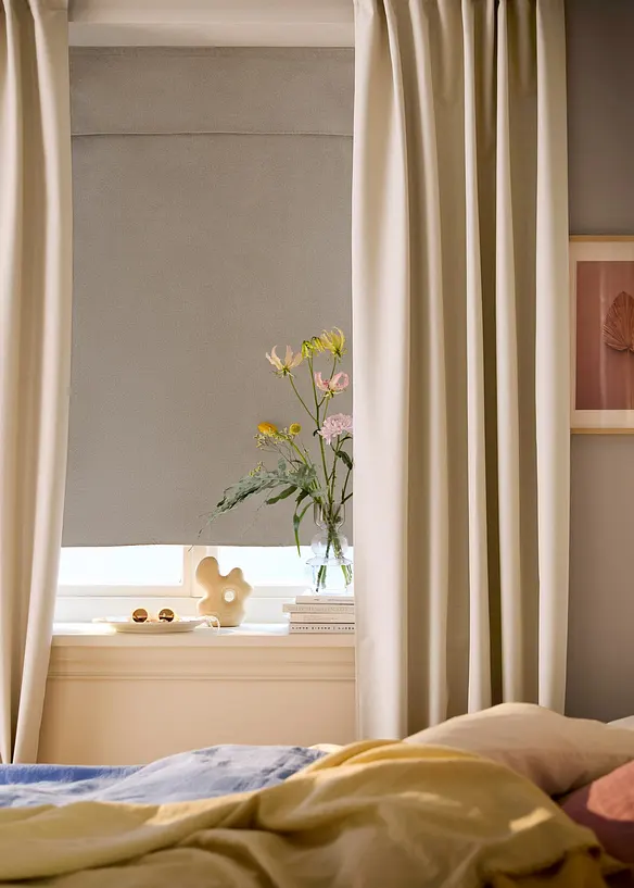 Verduisteringsgordijn met structuur en achterkant in dezelfde kleur (1 stuk), bonprix