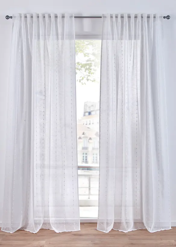 Gordijn met geweven strepen (1 stuk), bonprix