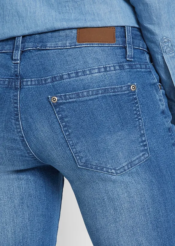 Bootcut stretch jeans, mid waist, bonprix