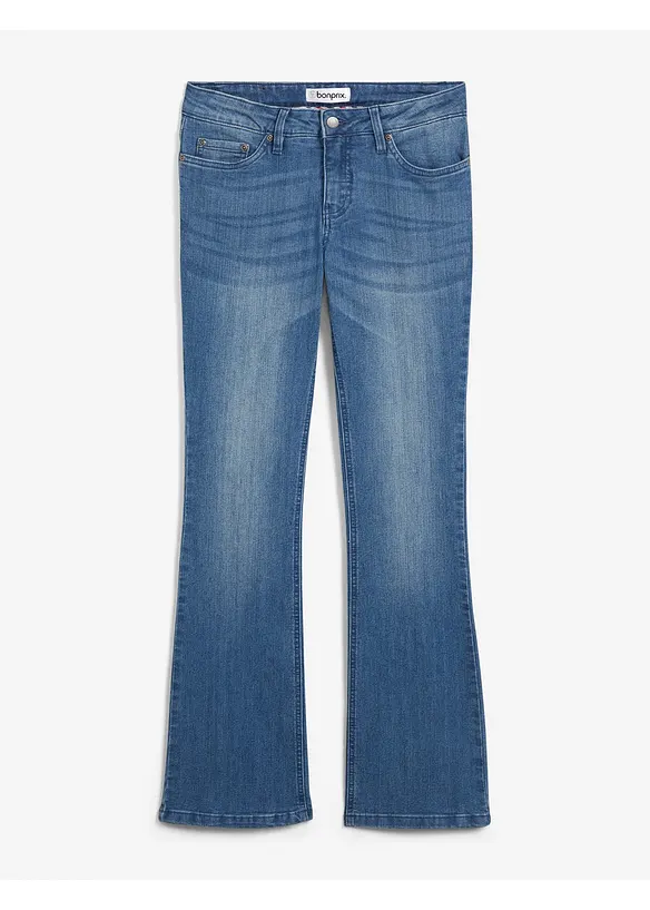 Bootcut stretch jeans, mid waist, bonprix