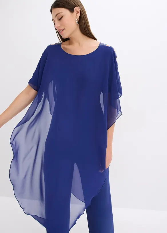 Jumpsuit met overgooier van fijn chiffon, bonprix