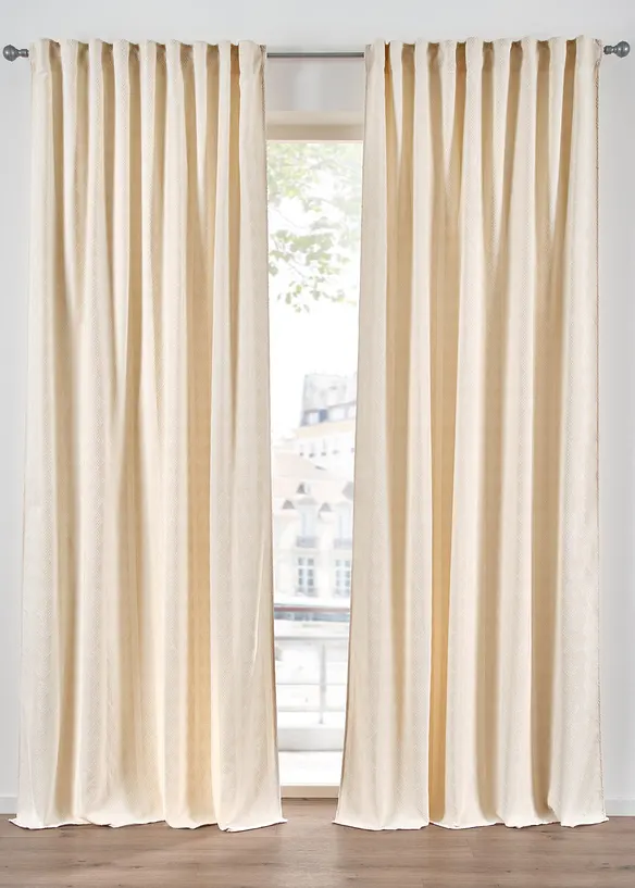 Ondoorzichtig gordijn van zacht chenille (1 stuk), bonprix