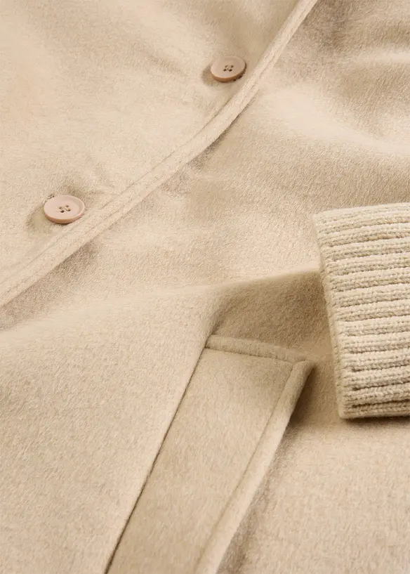 Lange winterjas met gebreide strook, bonprix