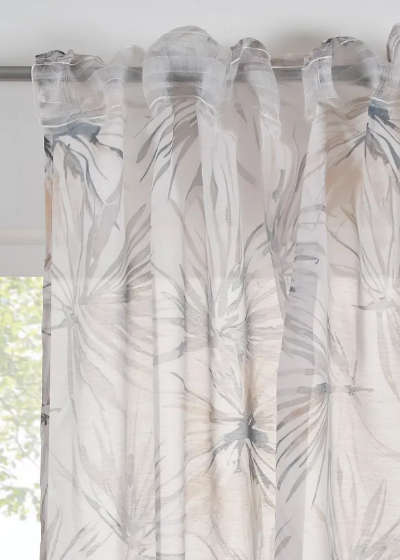 Transparant gordijn met print (1 stuk), bonprix