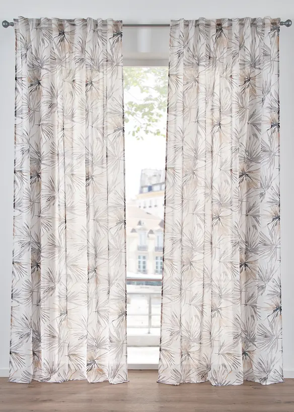 Transparant gordijn met print (1 stuk), bonprix