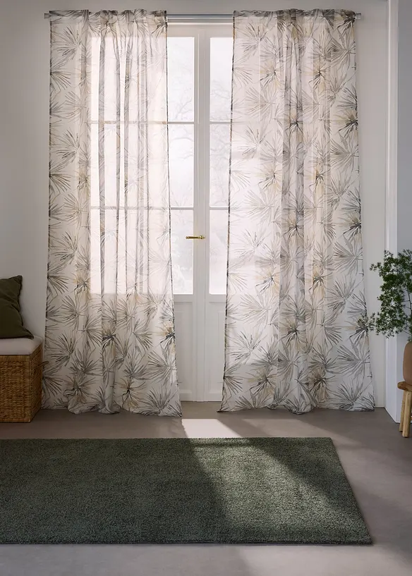 Transparant gordijn met print (1 stuk), bonprix