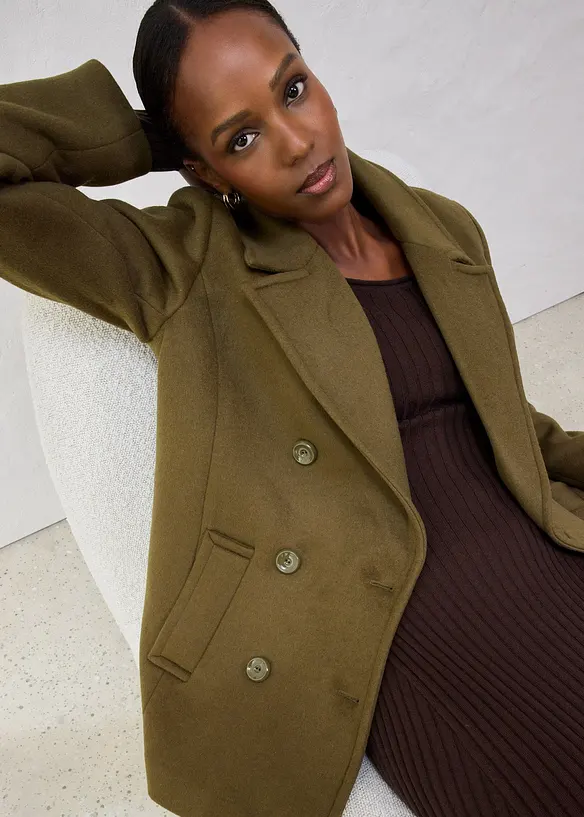 Peacoat in een wolmix, bonprix